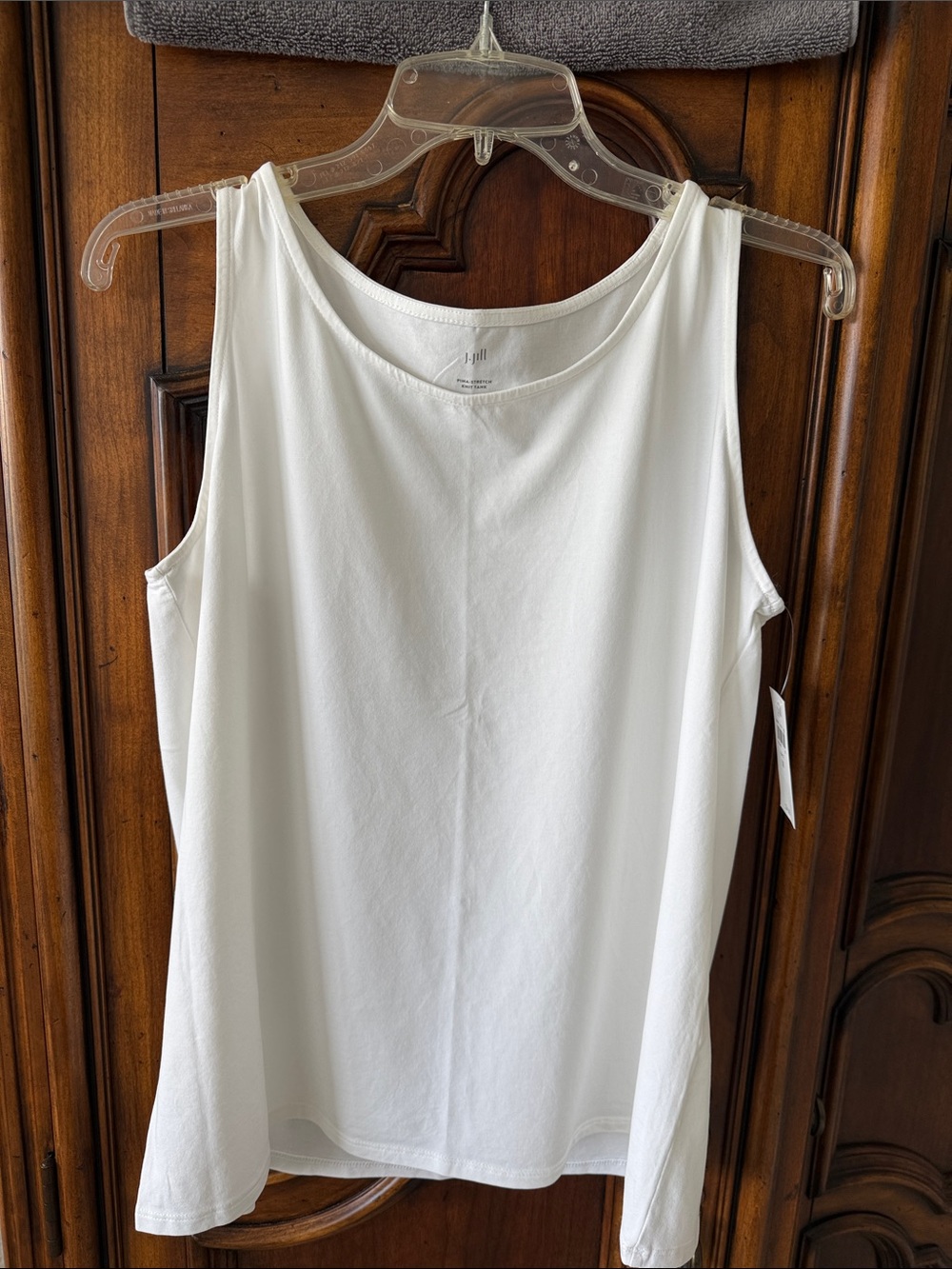 J. Jill Pima Stretch Knit Tank NWT White Size Medium Sleeveless Layering Top
